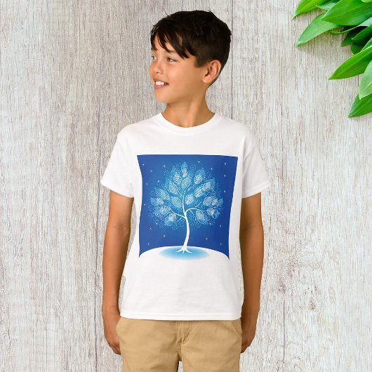 T-shirt Arbre Blanc Dans La Neige