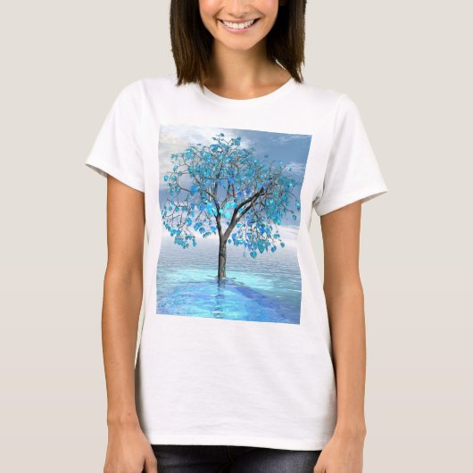T-shirt Arbre bleu cristal (Devant)