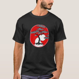 T-shirt Arbre Bonsaï Calligraphie Japonaise Jardin Plante