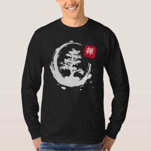 T-shirt Arbre Bonsaï Calligraphie Japonaise Zen Rétro Vint