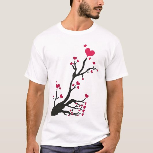 T-shirt arbre cardiaque noir (Devant)