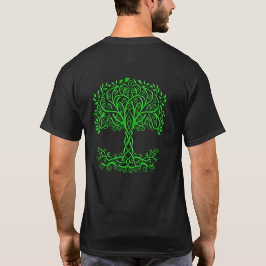 T-shirt Arbre Celtique Vert De Vie Avant Et Arrière (Dos)