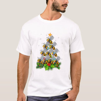 T-shirt Arbre d'abeilles Noël amusant Abeille Amant de Noë