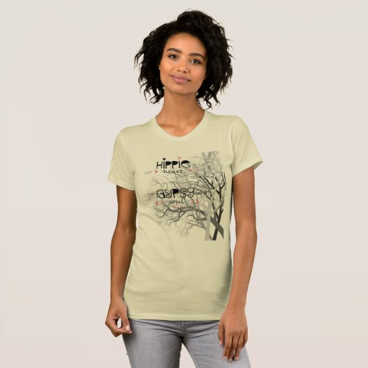 T-shirt Arbre d'âme de coeur hippie de la vie gitan (Devant entier)