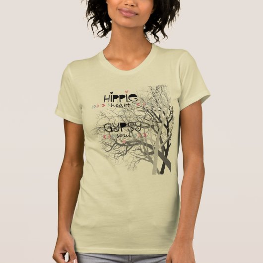 T-shirt Arbre d'âme de coeur hippie de la vie gitan (Devant)