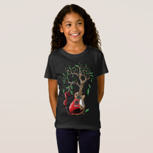 T-Shirt Arbre d'aquarelle de joueur de guitare de chemise