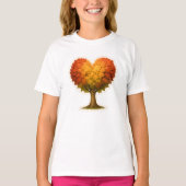 T-shirt Arbre d'automne en forme de coeur (Devant)