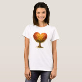 T-shirt Arbre d'automne en forme de coeur (Devant entier)