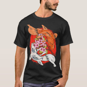 T-shirt Arbre de cerisier japonais Koi Poisson Yin Yang Ho