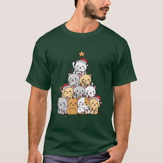 T-shirt Arbre de chats Xmas (Devant)