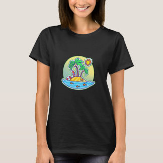 T-shirt Arbre de coco de plage d'été Lumière du soleil