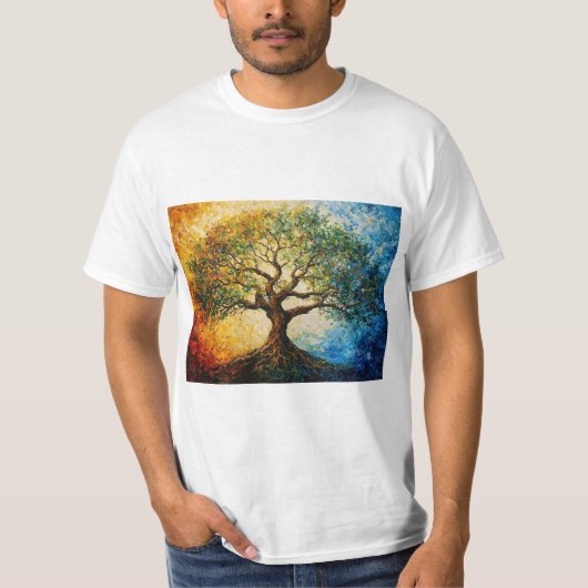 T-shirt Arbre de connaissances - Peinture à l'huile (Devant)