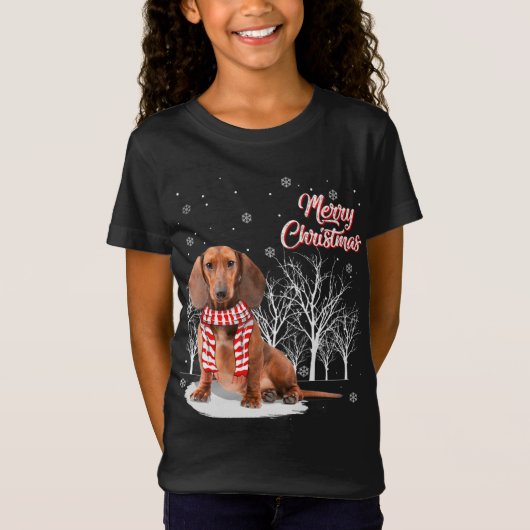 T-Shirt Arbre de Dachshund Joyeux Noël Dachshund Noël pour (Devant)