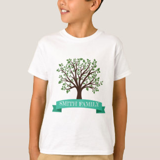T-shirt Arbre de famille avec étiquette ruban