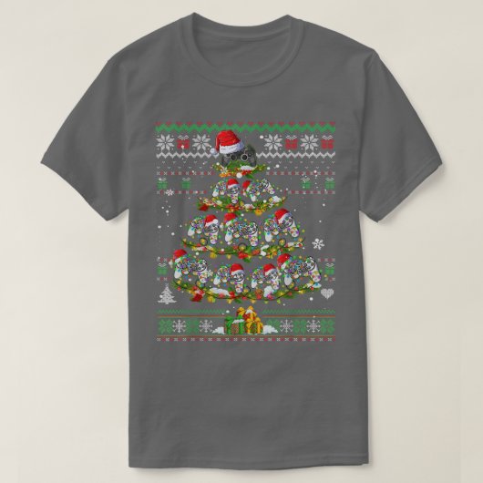 T-shirt Arbre de jeu de Noël Douille laid jeu vidéo Amour (Design devant)