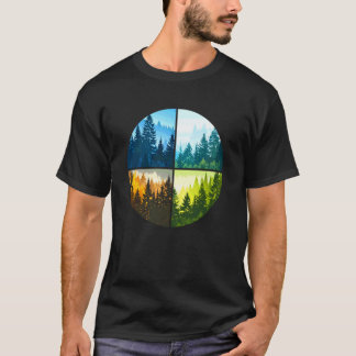T-shirt Arbre de la forêt de montagne Graphique de plein a