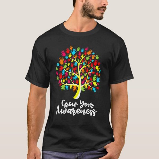 T-shirt Arbre de la sensibilisation à l'autisme, développe (Devant)