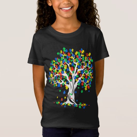 T-Shirt Arbre de la Sensibilisation sur l'autisme de vie M (Devant)