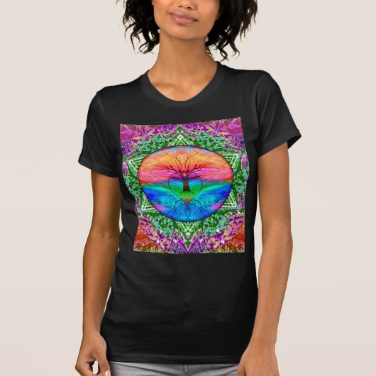 T-shirt Arbre de la vie apaisant dans des couleurs (Devant)