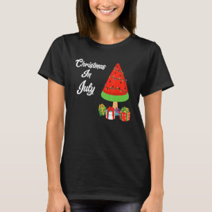 T-shirt Arbre de Noël à la pastèque Noël en juillet Eté