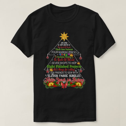 T-shirt Arbre de Noël à planches longues (Design devant)