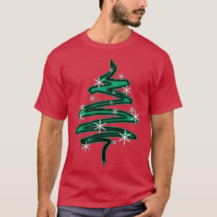 T-shirt Arbre de Noël Abstrait aux flocons de neige