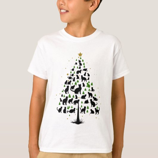 T-shirt Arbre de Noël Amoureux des chats 2 (Devant)