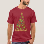 T-shirt Arbre de Noël araignée festive (Devant)