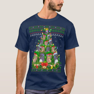 T-shirt Arbre de Noël aux illuminations de lion de mer San