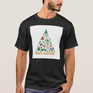 T-shirt Arbre de Noël avec étoile jaune