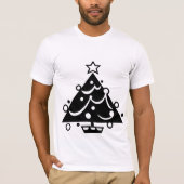 T-shirt Arbre de Noël avec la chemise noire et blanche (Devant)