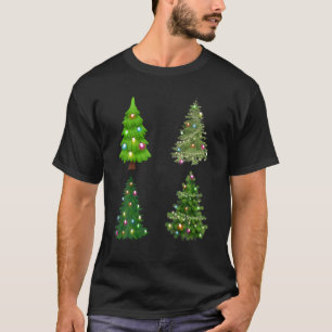 T-shirt Arbre de Noël Avec Pin Led Léger Arbre Xmas Léger
