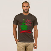 T-shirt Arbre de Noël avec ruban rouge (Devant entier)