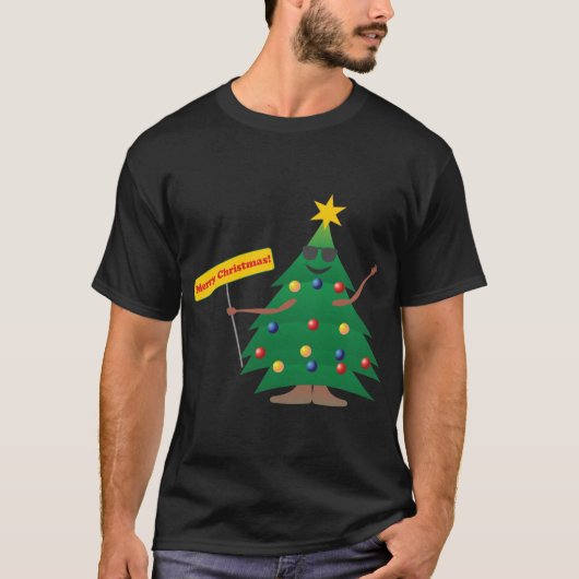 T-shirt Arbre de Noël avec signe (Devant)