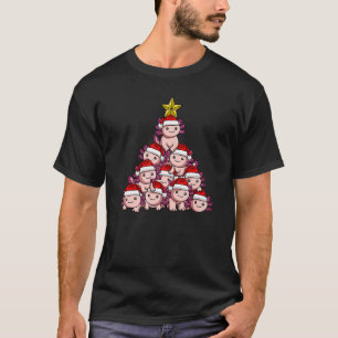 T-shirt Arbre De Noël Axolotl Cute Tree Fait De Axolotl P