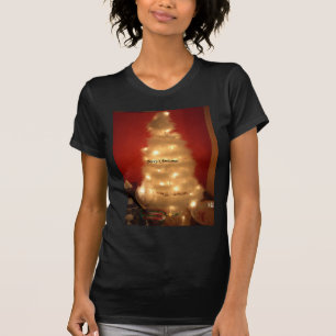 T-shirt Arbre de Noël blanc décoré