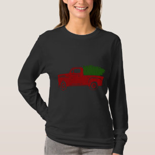 T-shirt Arbre de Noël Camion Rouge Funny Noël cadeau de fa