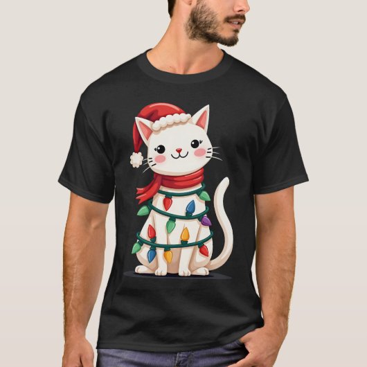 T-shirt Arbre de Noël Chat Noël (1) (Devant)