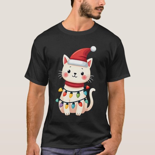 T-shirt Arbre de Noël Chat Noël (4) (Devant)