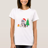T-shirt Arbre de Noël, Chien chiot du Yorkshire & cadeaux (Devant)