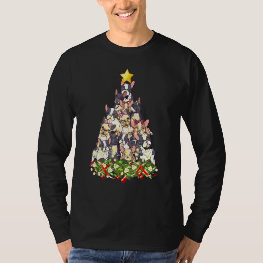 T-shirt Arbre de Noël Chien de taule français Grosse trans (Devant)