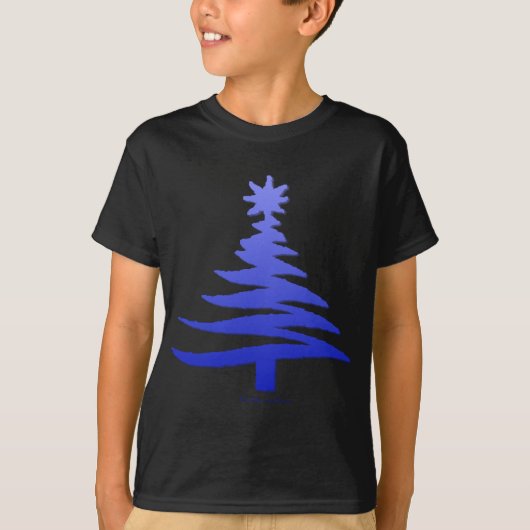 T-shirt Arbre de Noël Cobalt bleu (Devant)