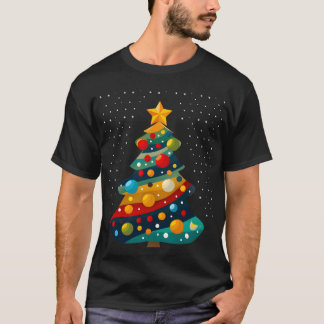 T-shirt Arbre de Noël coloré Un flic festif de joie