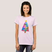 T-shirt Arbre de Noël couleurs funèbres modernes (Devant entier)