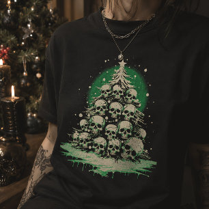 T-shirt Arbre de Noël crâne gothique Joyeux Creepmas