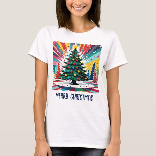 T-shirt Arbre de Noël dans l'art abstrait 39 - Amusants (Devant)