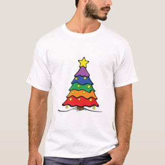 T-shirt arbre de Noël d'arc-en-ciel