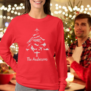 T-shirt Arbre de Noël d'avion cool, Aviation, Personnalisé