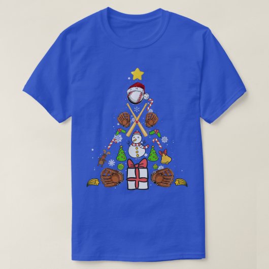 T-shirt Arbre de Noël de baseball (Design devant)