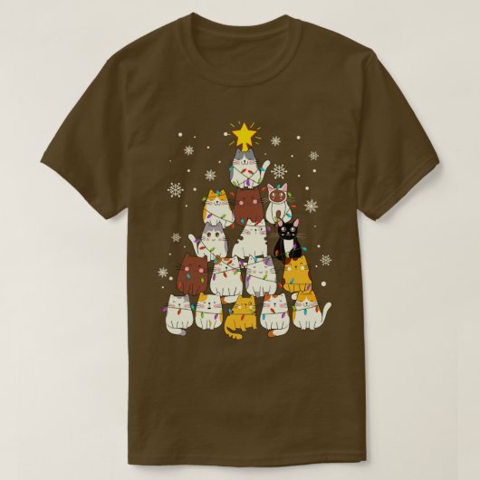 T-shirt Arbre de Noël de chat 1 (Design devant)
